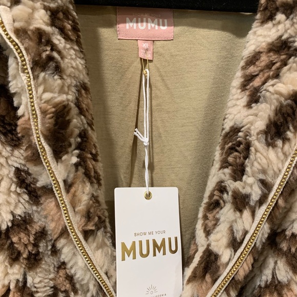 MuMu Leopard Fleece Coat - NWT size XL - Picture 3 of 4